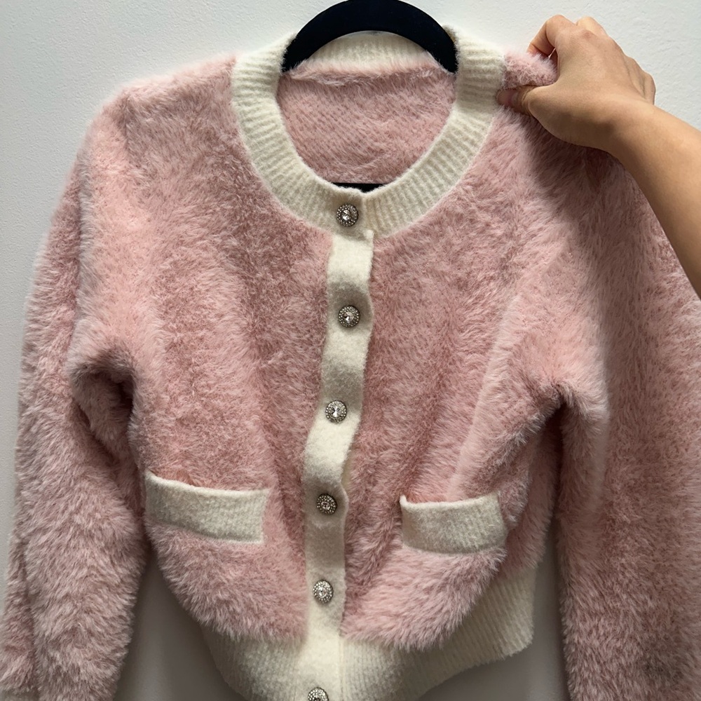 Pink and Cream Women’s cardigan